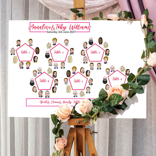 Weddings Seating Plan of up to 100 guests
