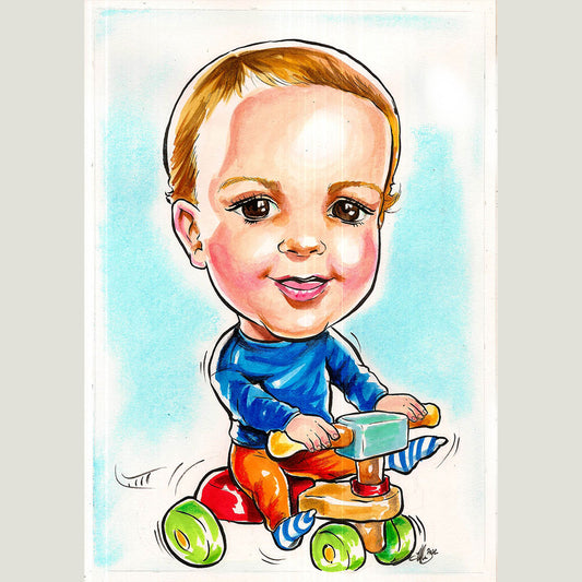 A4 hand painted caricature 1 person